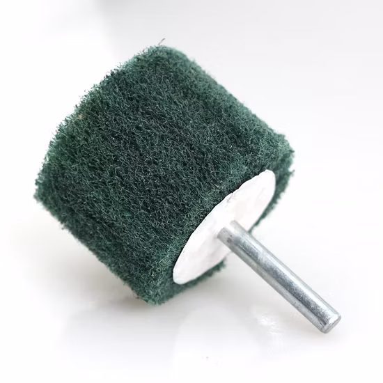 Vliesstoff-Lamellenrad-montierter Interleaf-Schleifscheiben-Schleifkopf mit Schaft für Edelstahl